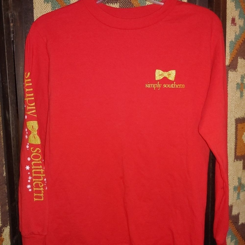 Simply Southern "Tis the Season To Be Preppy".  Long sleeved Size Small